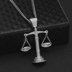 Justice Scale Iced Out CZ Hip Hop Necklace