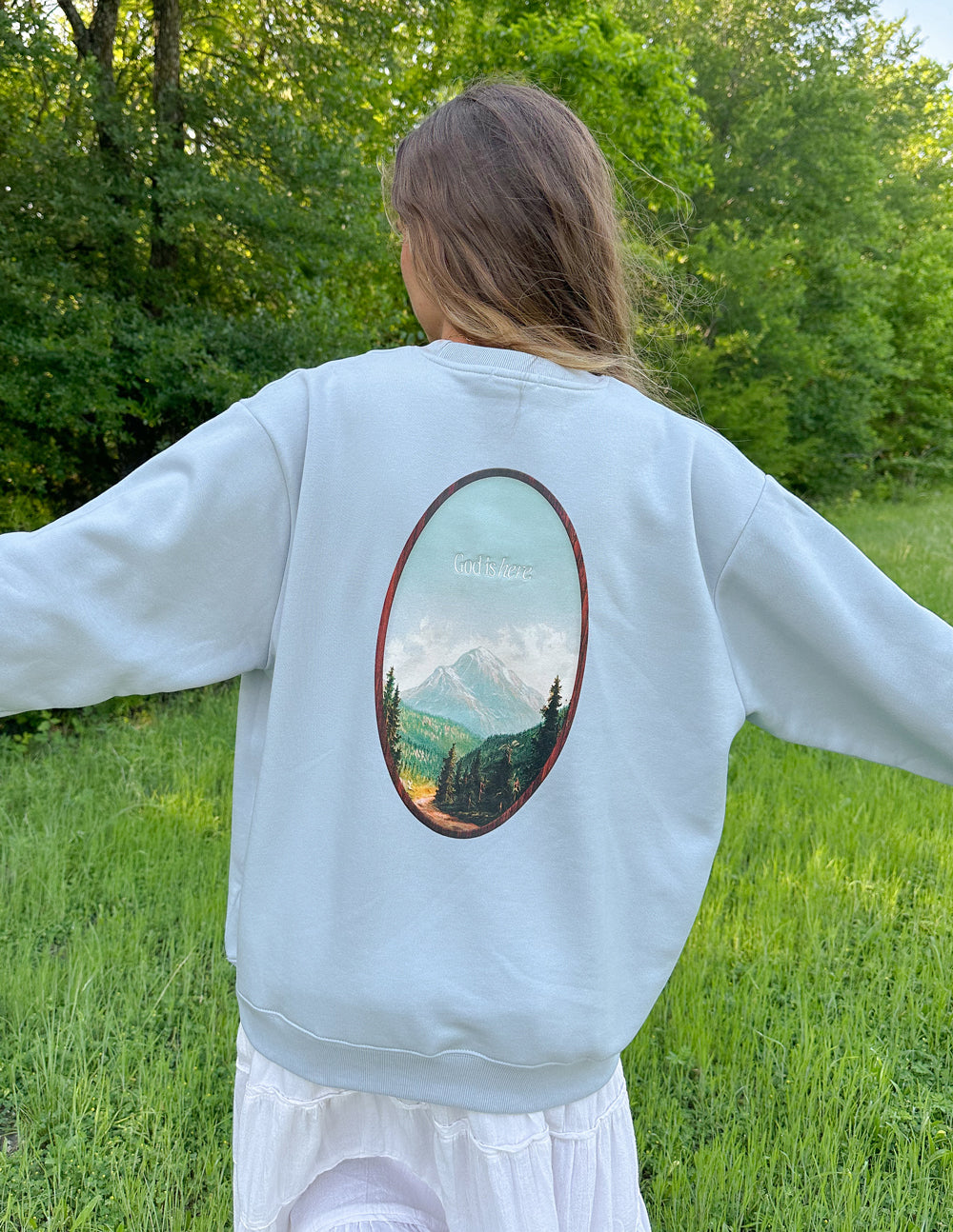 God Is Here Unisex Crewneck