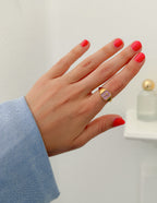 Lilac Enamel Cross Ring
