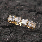 Hip-hop single-row heart-shaped zircon rings