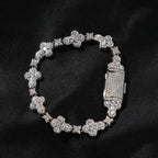 10mm cross flower star bracelet with micro-inlaid zircon