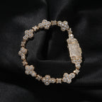 10mm cross flower star bracelet with micro-inlaid zircon