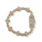 10mm cross flower star bracelet with micro-inlaid zircon