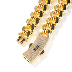 Hip-hop diamond-encrusted clasp smooth Cuban chain