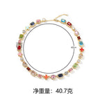 Exquisite diamond-encrusted colored gemstone bracelet and necklace