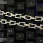 Hip Hop Rhinestone 5mm Bicycle Chain Necklace