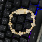 10mm cross flower star bracelet with micro-inlaid zircon