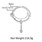 Hip Hop Beaded Zirconia Cross Necklace