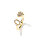 Hip-hop zircon-encrusted 26 English letters ring