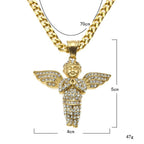 Hip Hop Winged Angel Pendant Necklace