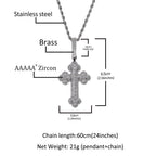 Hip-hop large diamond-encrusted cloud cross pendant