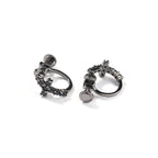 Hip Hop Zircon Black Spiral Clasp Cross Earrings