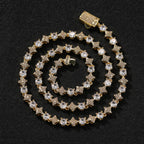 Star zircon tennis chain necklace