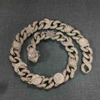 Hip-hop zircon-encrusted sun, star and eye necklace