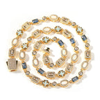 6mm blue colored gemstone bracelet with diamonds