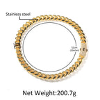 Hip-hop diamond-encrusted clasp smooth Cuban chain