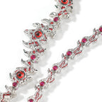Hip-hop exaggerated spiky parasitic red-eyed thorn diamond-encrusted necklace