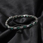 Hip-hop zircon-encrusted emerald color-matching tennis chain