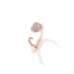 Hip-hop zircon-encrusted 26 English letters ring
