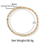 Hip Hop Rhinestone 5mm Bicycle Chain Necklace