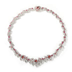 Hip-hop exaggerated spiky parasitic red-eyed thorn diamond-encrusted necklace