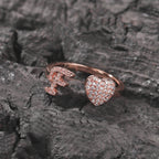 Hip-hop zircon-encrusted 26 English letters ring