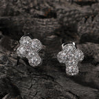 Hip-hop fashion diamond-encrusted cross stud earrings