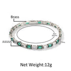 Hip-hop zircon-encrusted emerald color-matching tennis chain