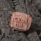 Hip-hop diamond-encrusted zircon DIY letter square ring