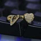 Hip-hop zircon-encrusted 26 English letters ring