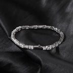 Hip-hop zircon-encrusted emerald color-matching tennis chain