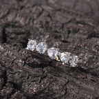 Hip-hop single-row heart-shaped zircon rings