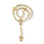 Hip Hop Beaded Zirconia Cross Necklace
