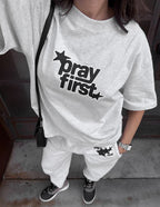 Pray First Heavyweight Tee