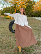Take Heart Cropped LS Women's Tee